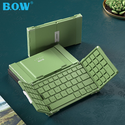 BOW三折叠蓝牙键盘带数字键可连手机平板电脑便携迷你